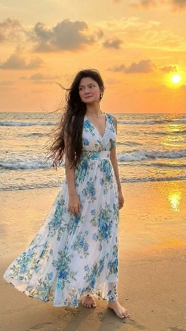 Golden Hour Lean beach pose reference